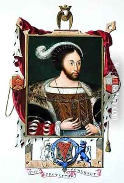 Portrait of Edward Seymour Lord Protector of Edward VI and Duke of Somerset from Memoirs of the Court of Queen Elizabeth Oil Painting - Sarah Countess of Essex