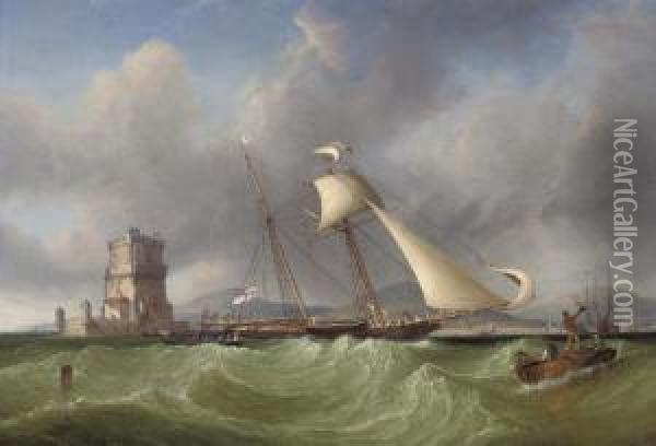 Lord Belfast's Yacht Oil Painting - John Christian Schetky