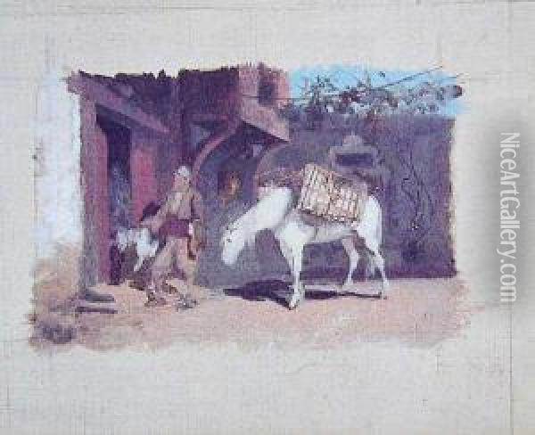 Sprzedawca Drobiu (scena Turecka) Oil Painting - Stanislaus von Chlebowski