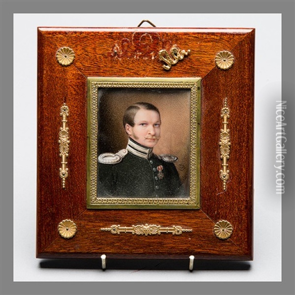 Miniature. Portraying The Russian Officer Johan Ulrik Von Torne Oil Painting - Johan Wilhelm Carl Way