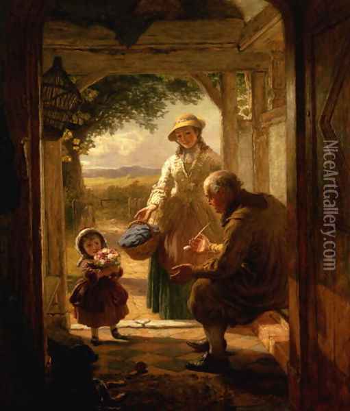 The Three Generations Oil Painting - James Clarke Waite