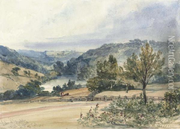 The Lake At Madeley, Staffordshire Oil Painting - William Callow