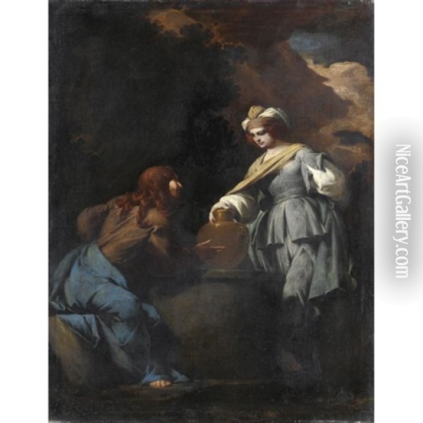 Cristo E La Samaritana Oil Painting - Giovanni Battista Spinelli