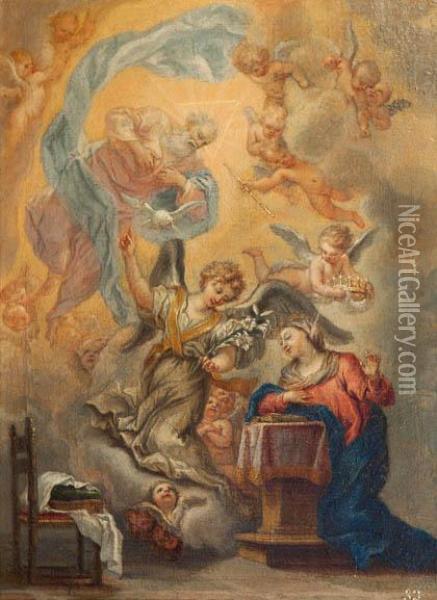 La Anunciacion Oil Painting - Antonio Van De Pere