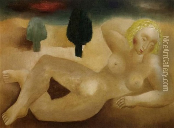 Reclining Nude Oil Painting - Tinus van Doorn