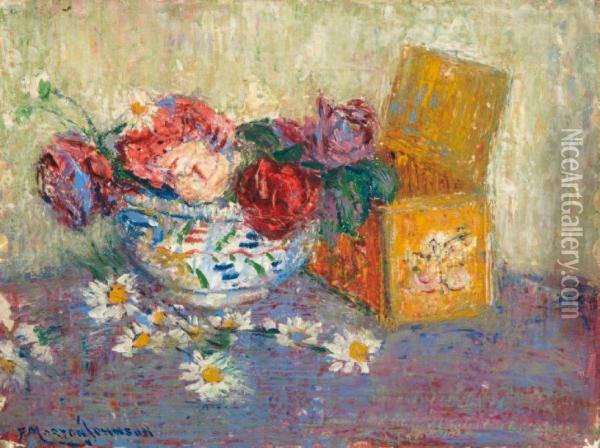 Roses Et Marguerites Oil Painting - Francis Morton Johnson