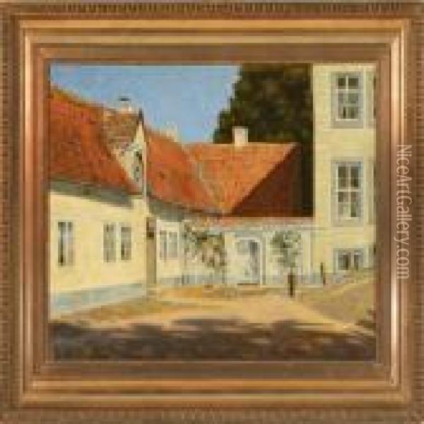 View Of Krogerup Manor Oil Painting - Emil Winnerwald