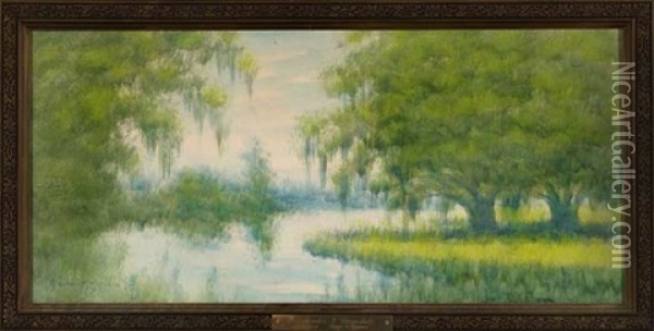Sunrise On The Bayou Oil Painting - Alexander John Drysdale