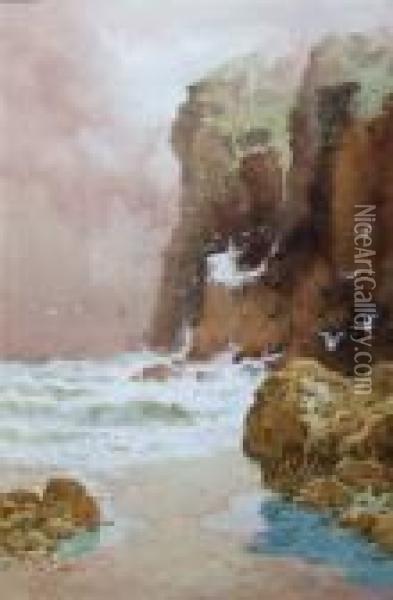 Oin A Cornish Caveo Oil Painting - Arthur Suker