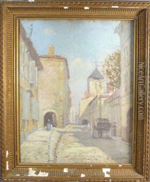  Rue De Village  Oil Painting - Paul De Castro