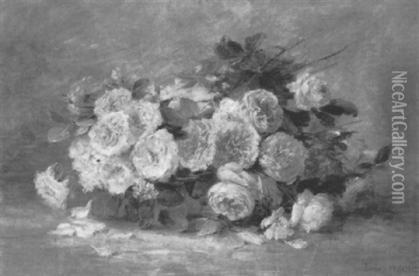 Rosa Rosen In Einer Schale Oil Painting - Louis Letsch