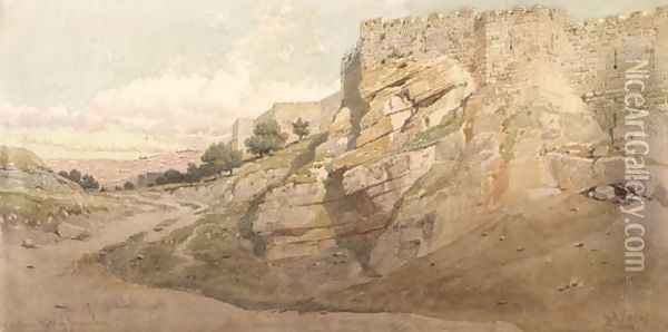 The Northern Wall of Jerusalem Oil Painting - Carl Haag