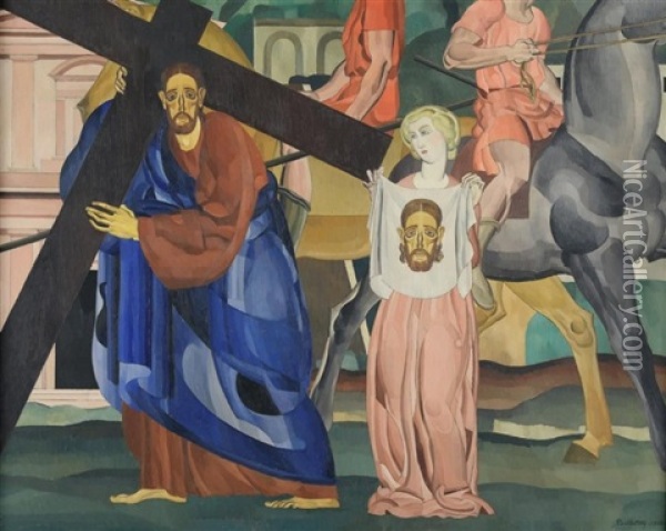 Sainte Veronique Oil Painting - Louis Leon Eugene Billotey