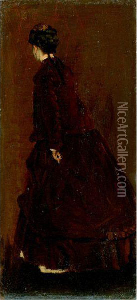 Femme En Pied, Vue De Dos Oil Painting - James Jacques Joseph Tissot