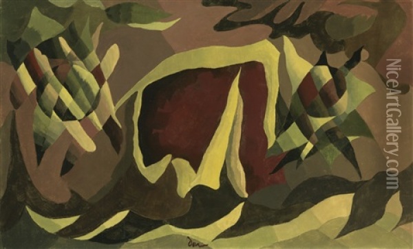 Lattice And Awning Oil Painting - Arthur Dove