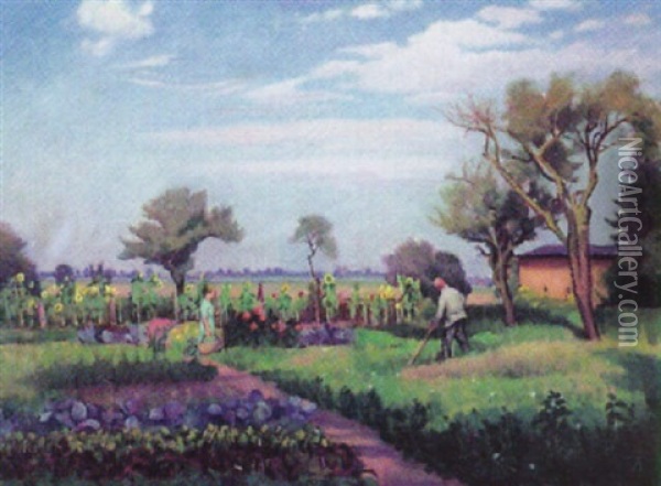 Bauerngarten Oil Painting - Clara Ruhle