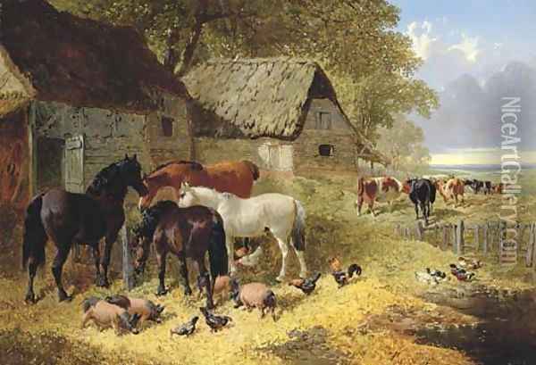 Farmyard companions 2 Oil Painting - John Frederick Herring Snr