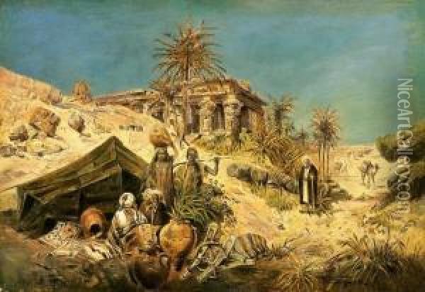 Bedouin Camp Oil Painting - Sandor Wagner