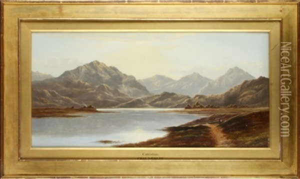 Coniston; Longhrea Tarn, Westmoreland (pair) Oil Painting - Charles Leslie