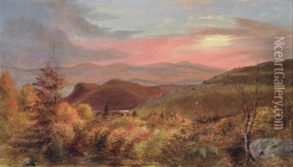 Autumn Sunset Oil Painting - John Bradley Hudson