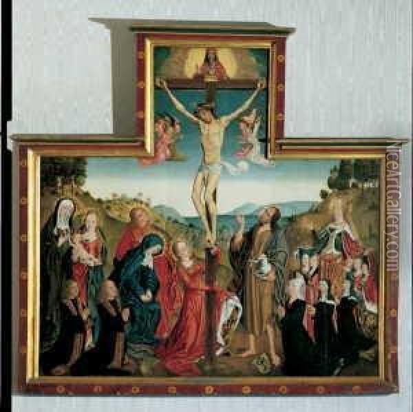 Die Kreuzigung Christi Oil Painting - Master Of Heiligen Sippe