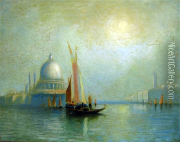 St. Salute, Venice Oil Painting - John A. Hammond