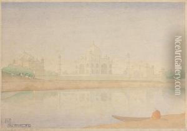Taj Mahal, Agra Oil Painting - Charles William Bartlett
