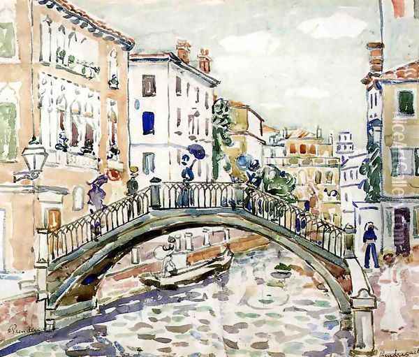 Little Bridge Venice Oil Painting - Maurice Brazil Prendergast