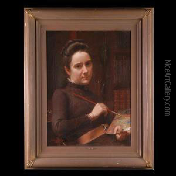 Portrait Of An Artist. Oil Painting - Julian Scott
