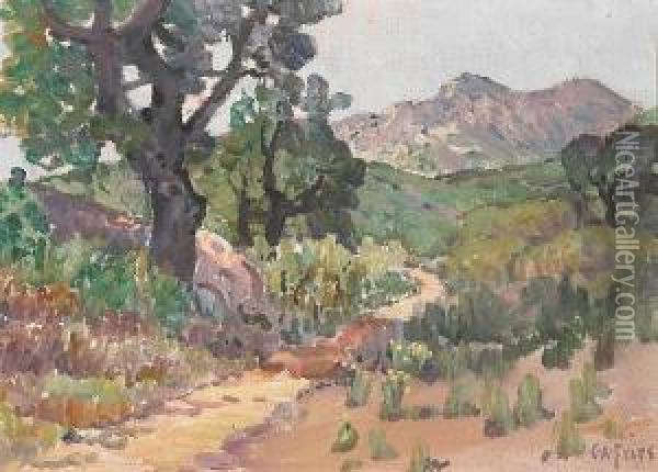 Among The Oaks (no.1475), 1931 Oil Painting - Charles Arthur Fries