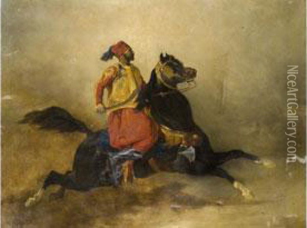Orientalischer Kampfreiter Oil Painting - Alfred De Dreux