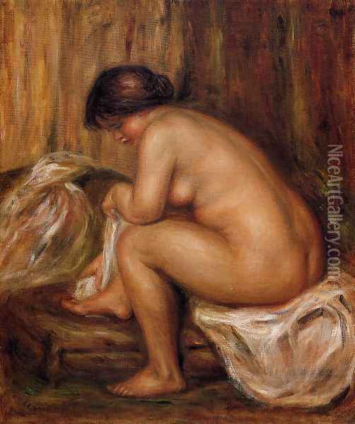 After Bathing Oil Painting - Pierre Auguste Renoir