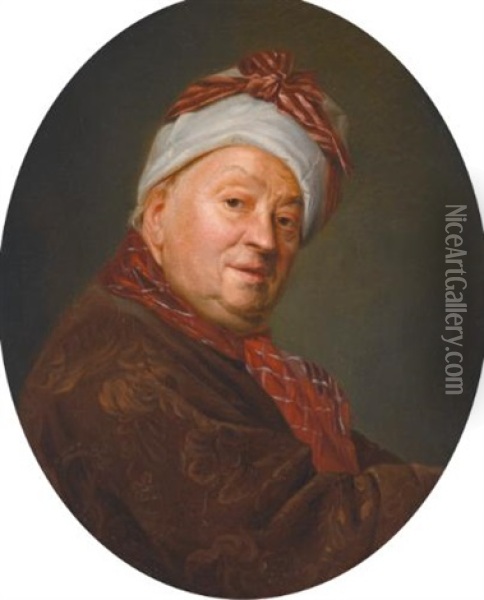 Portrait Of Etienne Jeaurat (1699-1789) Oil Painting - Etienne Aubry