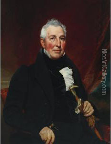 Portrait Of Captain Elisha Hart Oil Painting - Samuel Lovett Waldo