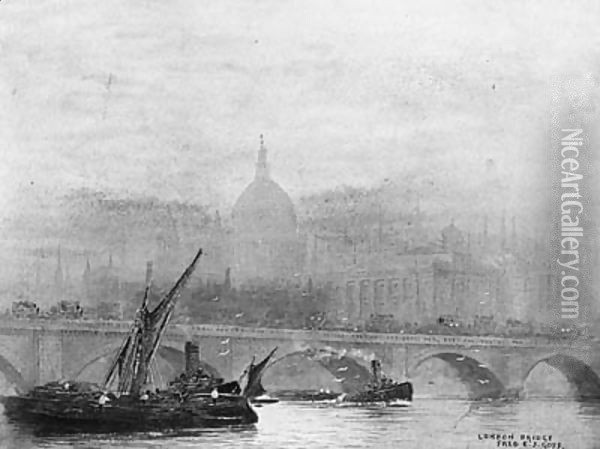 London Bridge 2 Oil Painting - Frederick E.J. Goff
