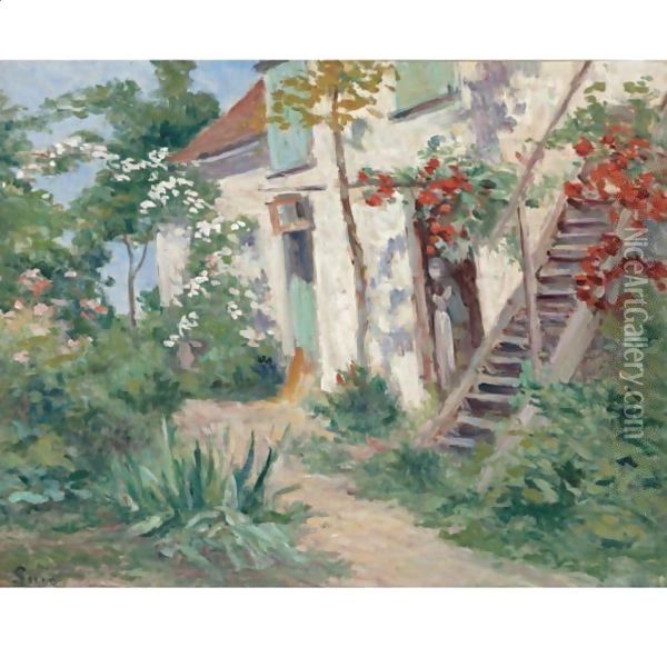 Rolleboise, La Maison De Luce Oil Painting - Maximilien Luce