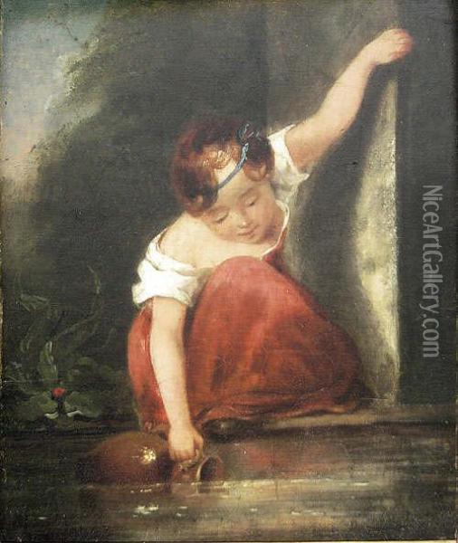 Young Girl Fetchingwater Oil Painting - Francis Wheatley