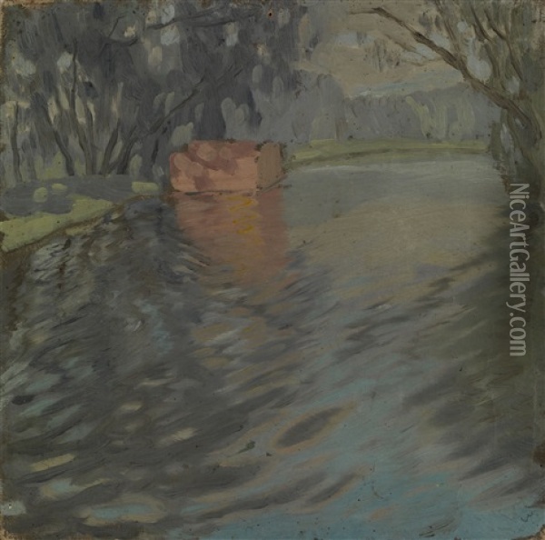 On The Yauza River Oil Painting - Aleksandr Vasilievich Shevchenko