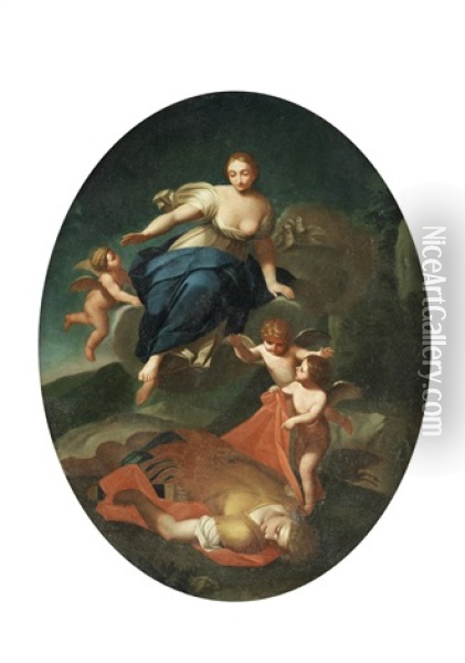 Venus And Adonis Oil Painting - Giacomo Antonio Boni