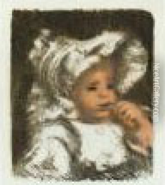 Enfant Au Biscuit (d., S. 31; Roger-marx 6) Oil Painting - Pierre Auguste Renoir