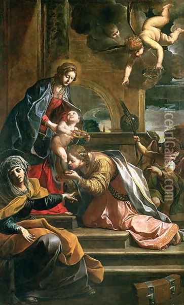 The Mystic Marriage of St. Catherine Oil Painting - Alessandro Tiarini