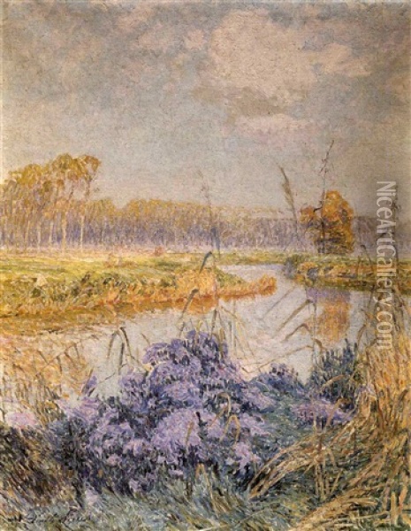 La Lys Oil Painting - Emile Claus