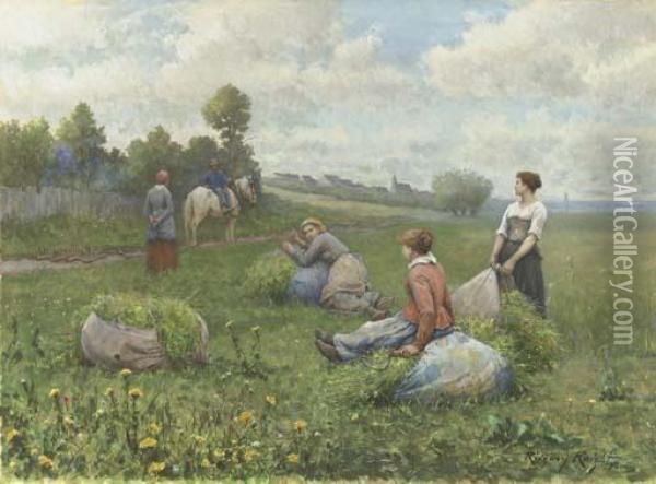 The Harvest Oil Painting - Daniel Ridgway Knight