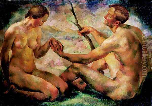 May Human Couple 1923 Oil Painting - Erzsebet Korb