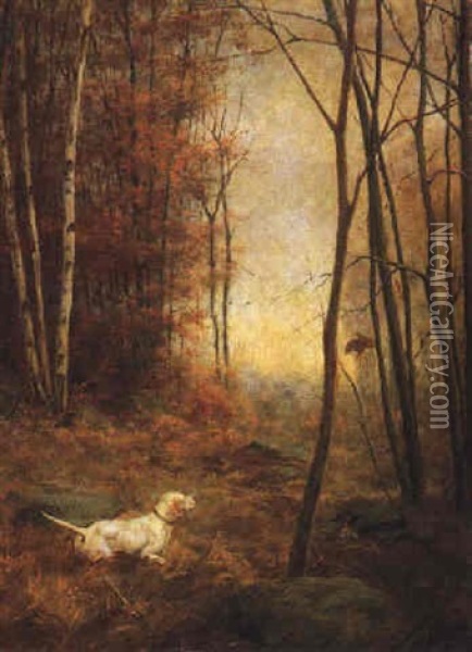 Pointer On The Scent Oil Painting - Percival Leonard Rosseau