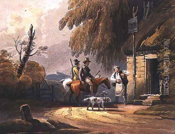 Sportsmen refreshing, pub. by J.Hassell, 1812 Oil Painting - Luke Clennell