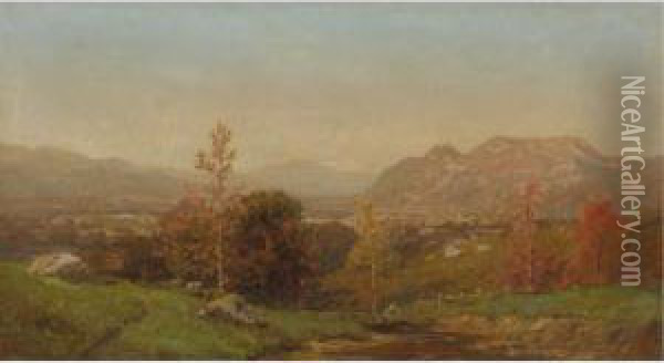 Late Afternoon In Autumn Oil Painting - John Bunyan Bristol