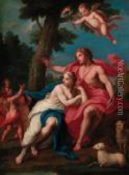 Angelica And Medoro Oil Painting - Jacopo (Giacomo) Amigoni