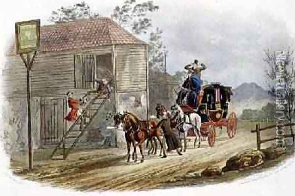 A Lazy Horsekeeper for the Mail Oil Painting - Newhouse, Charles B.
