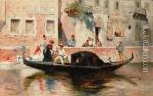 In Gondola A Venezia Oil Painting - Paolo Sala